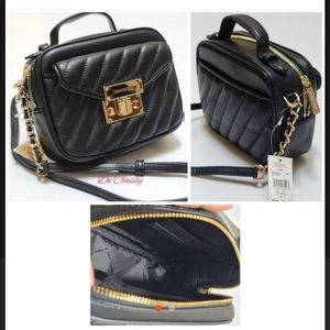 Mk Rose Small Top Handle Leather Satchel Crossbody Bag 35F1GX0C5U Black